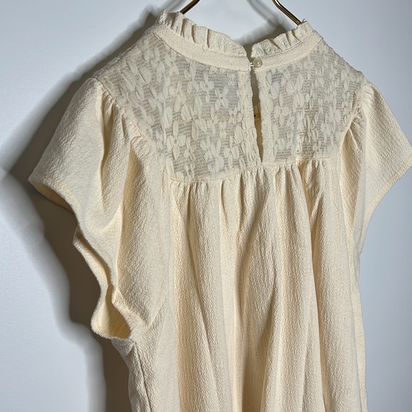 Nwt Madewell Lace Inset Superlight Jacquard Top In Antique Cream Size XL - Picture 5 of 6